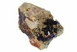 Azurite Crystals on Druzy Quartz - Morocco #137028-2